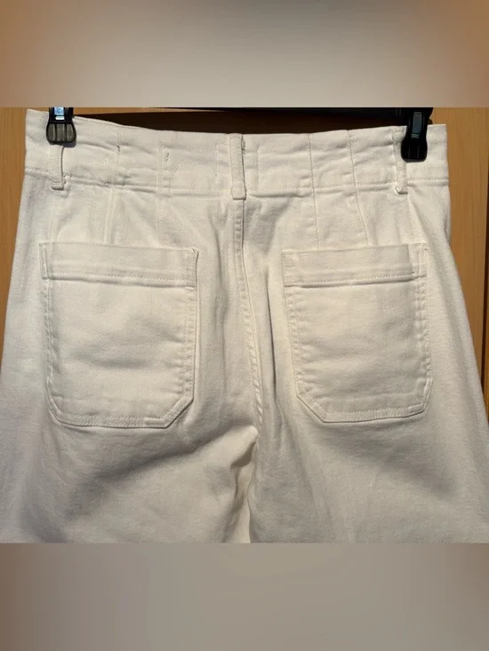 The Colette Crop Wide-Leg Jeans by Maeve White Size 29 Front Pockets EUC - Picture 12 of 13